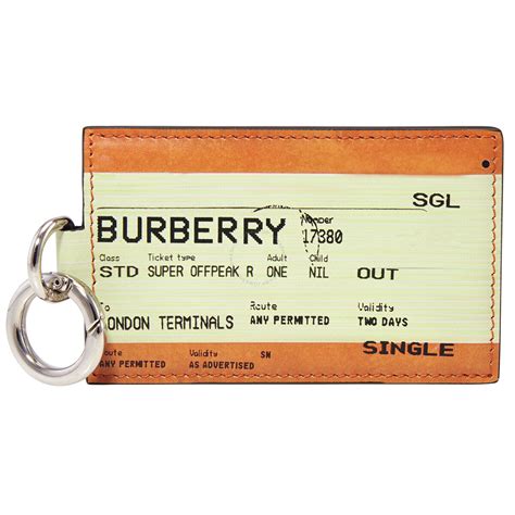 burberry train ticket keyring shop|Burberry Train Ticket Print Leather Keyring .